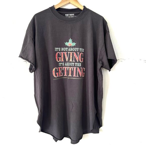 Pebby Forevee Dark Gray Short Sleeve Shirt Christmas Humor Size‎ XLarge - Picture 1 of 9